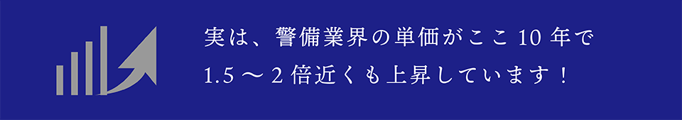 警備業界の単価が高騰しています